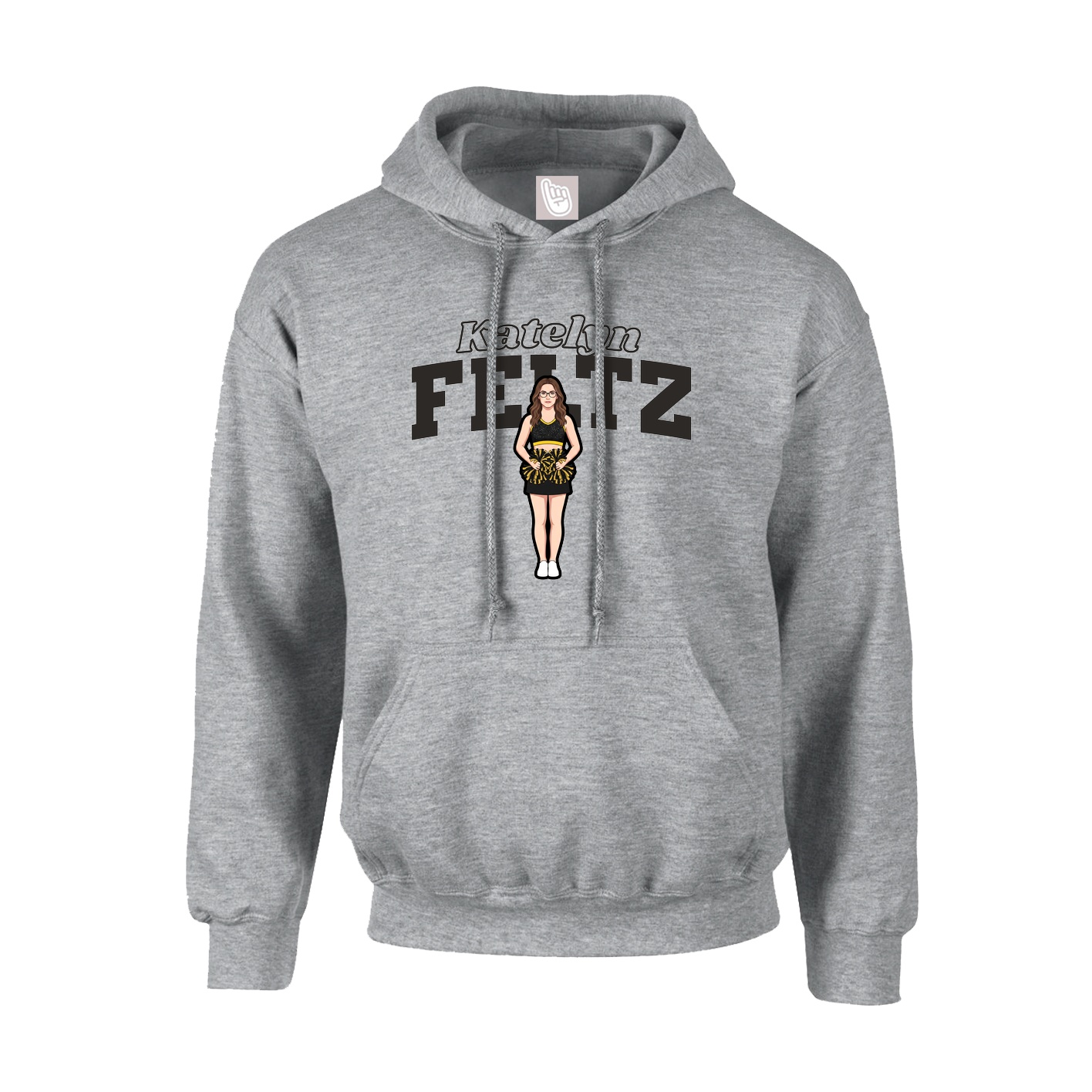 Hoodie — Name Arch in Grey