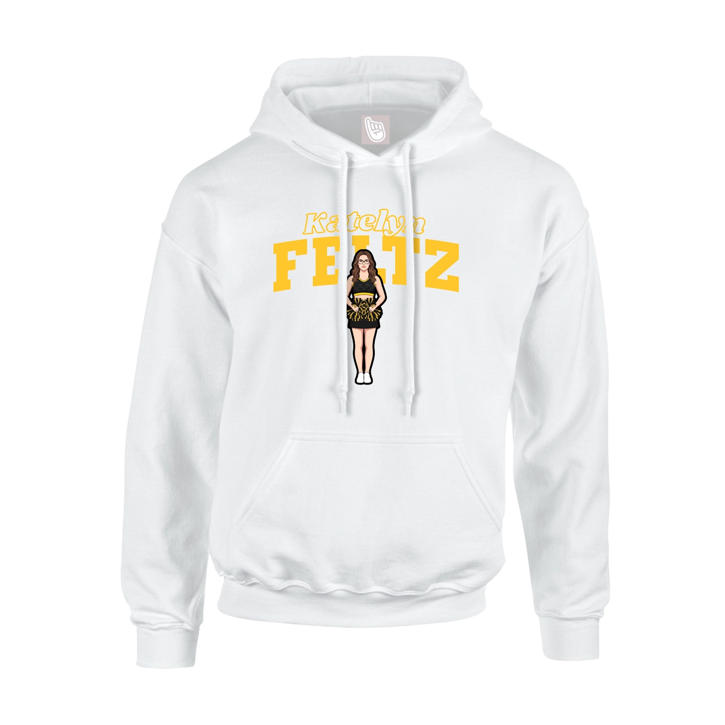 Hoodie — Name Arch in White