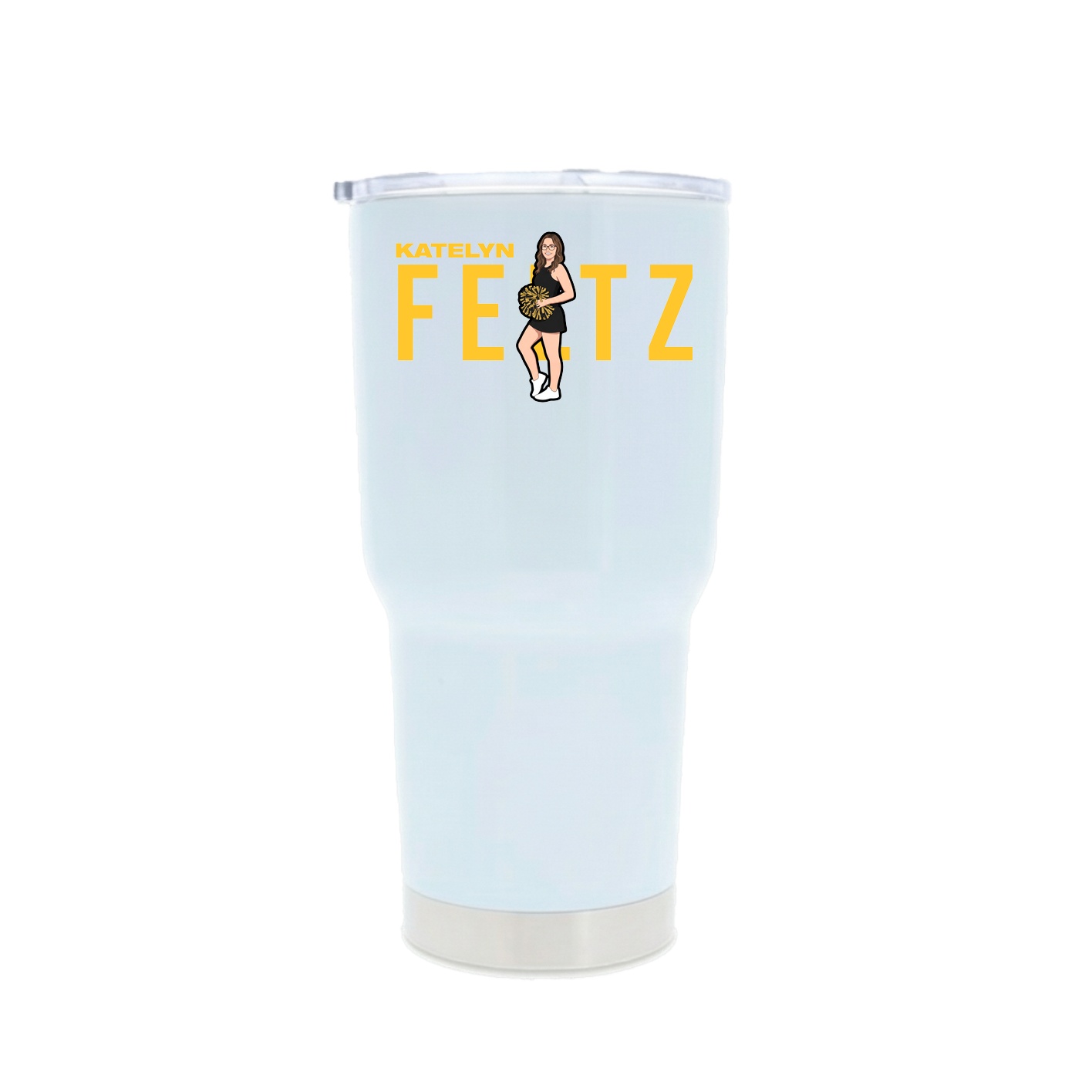 30oz Stainless Steel Tumbler — Player Name in White