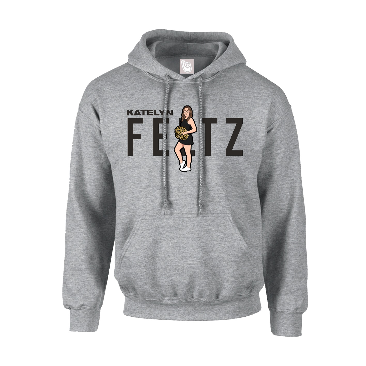 Hoodie — Player Name in Grey