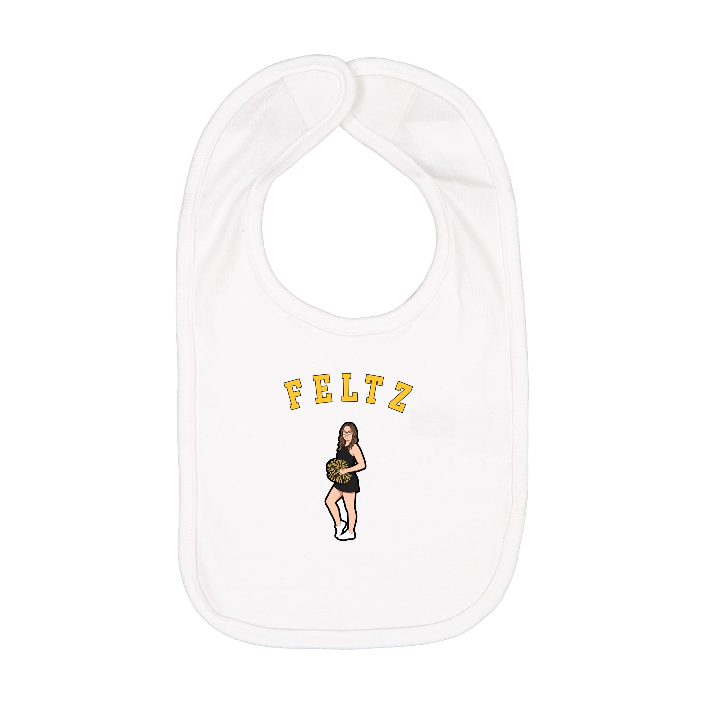 Infant Bib — Shirsey Arch in White