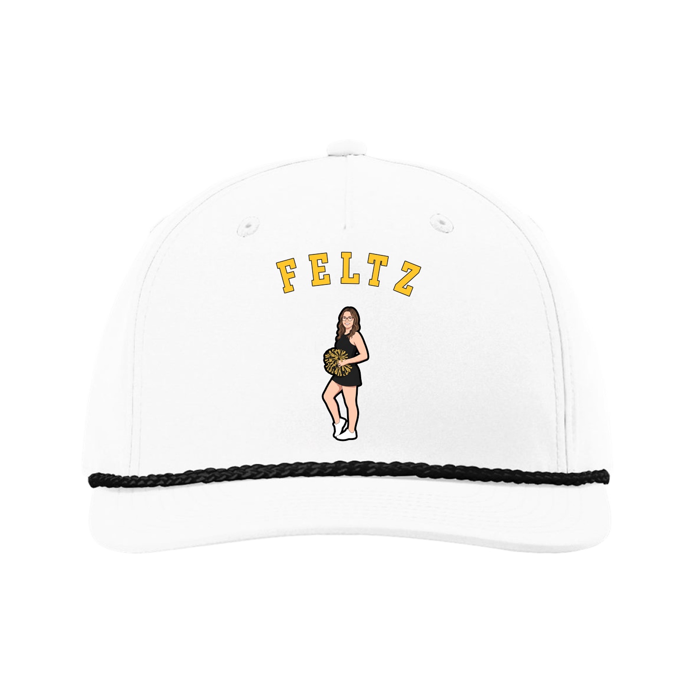 Five-Panel Classic Rope Cap — Shirsey Arch in White