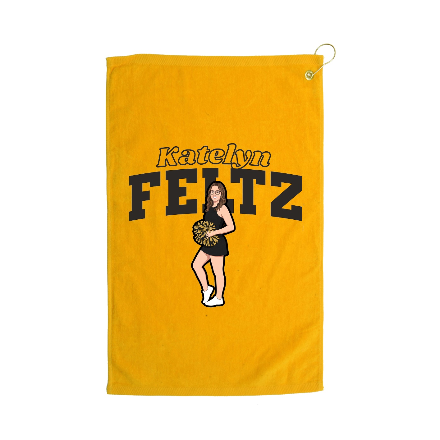 Golf Towel — Name Arch in Gold