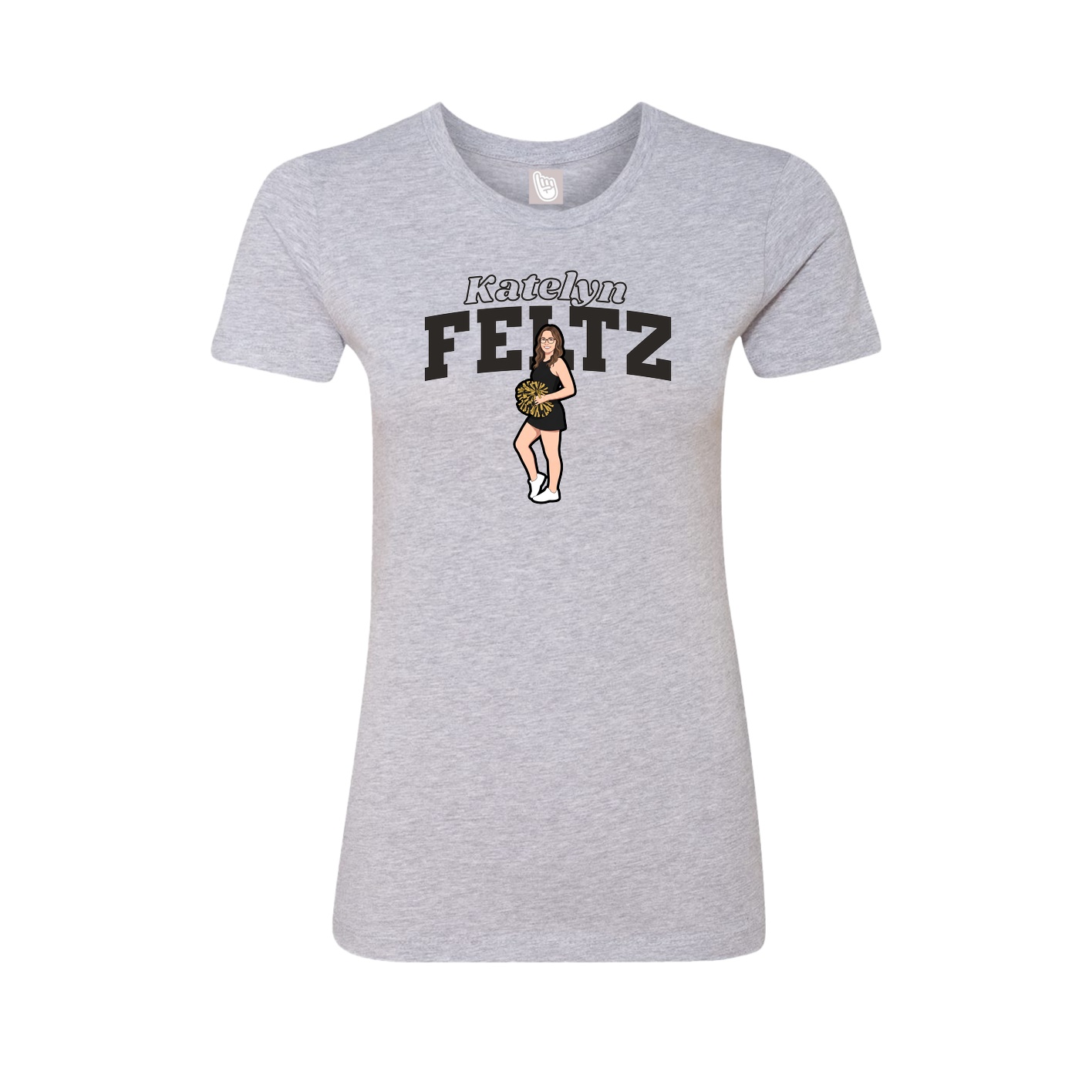 Womens Tee — Name Arch in Grey