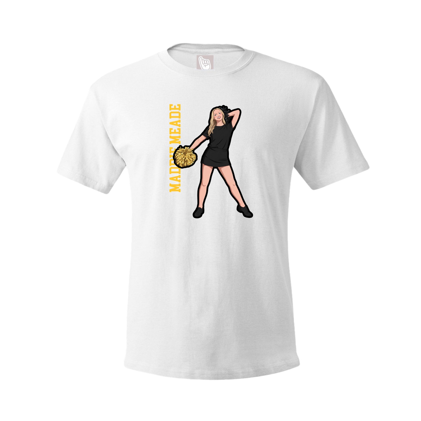 Tee — Name Vertical in White
