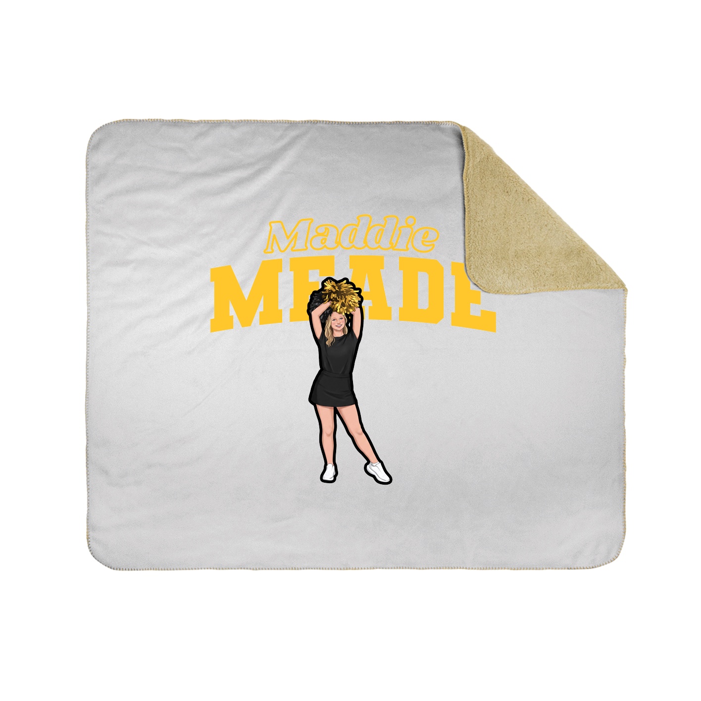 Throw Blanket — Name Arch in White