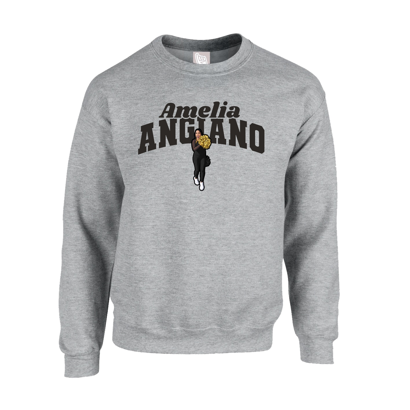 Fleece Crew — Signature Arch in Grey