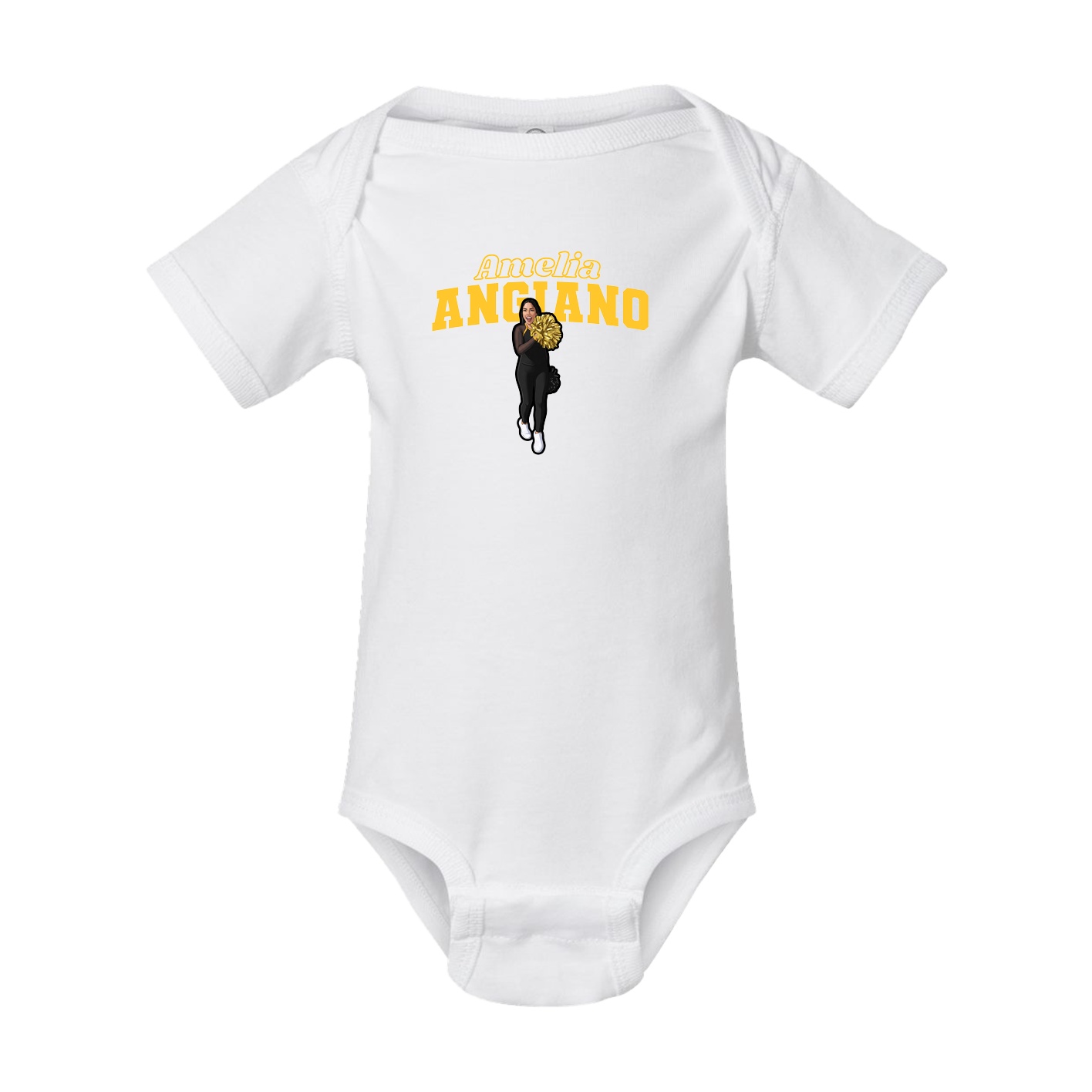 Baby Onesie — Name Arch in White