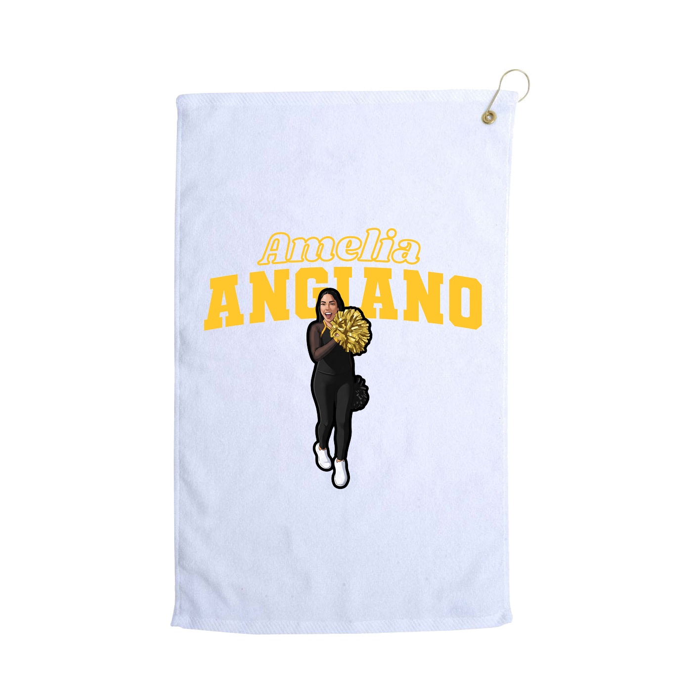 Golf Towel — Name Arch in White