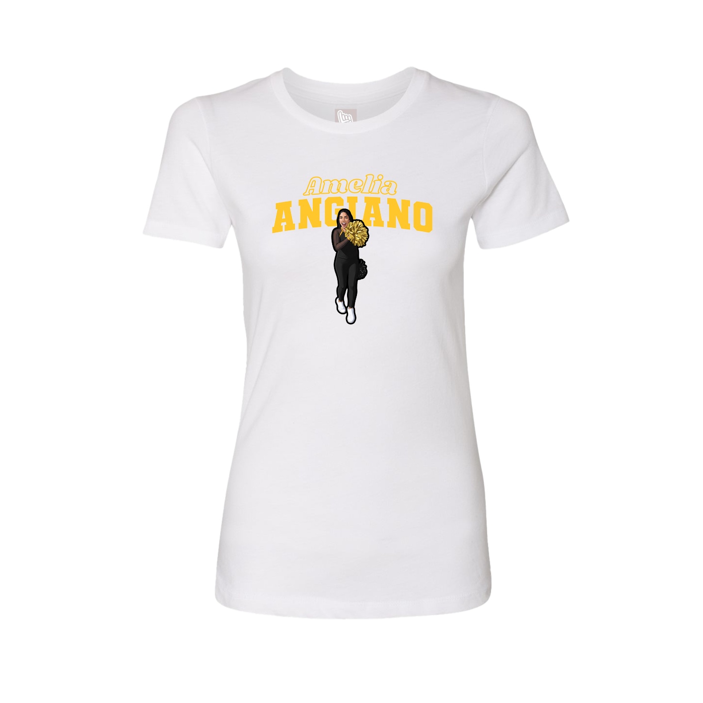Fitted Women's Tee — Name Arch in White