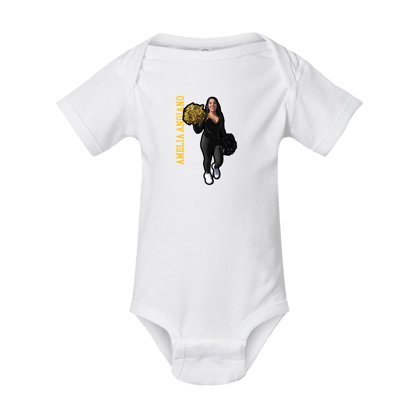 Baby Onesie — Name Vertical in White