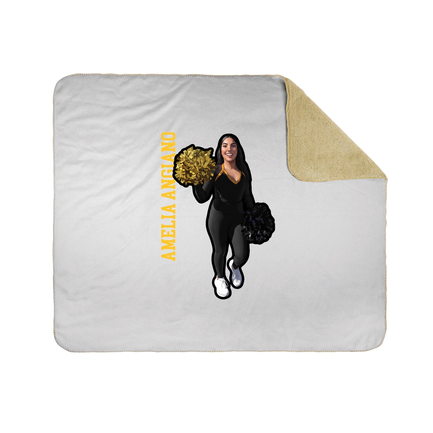 Throw Blanket — Name Vertical in White