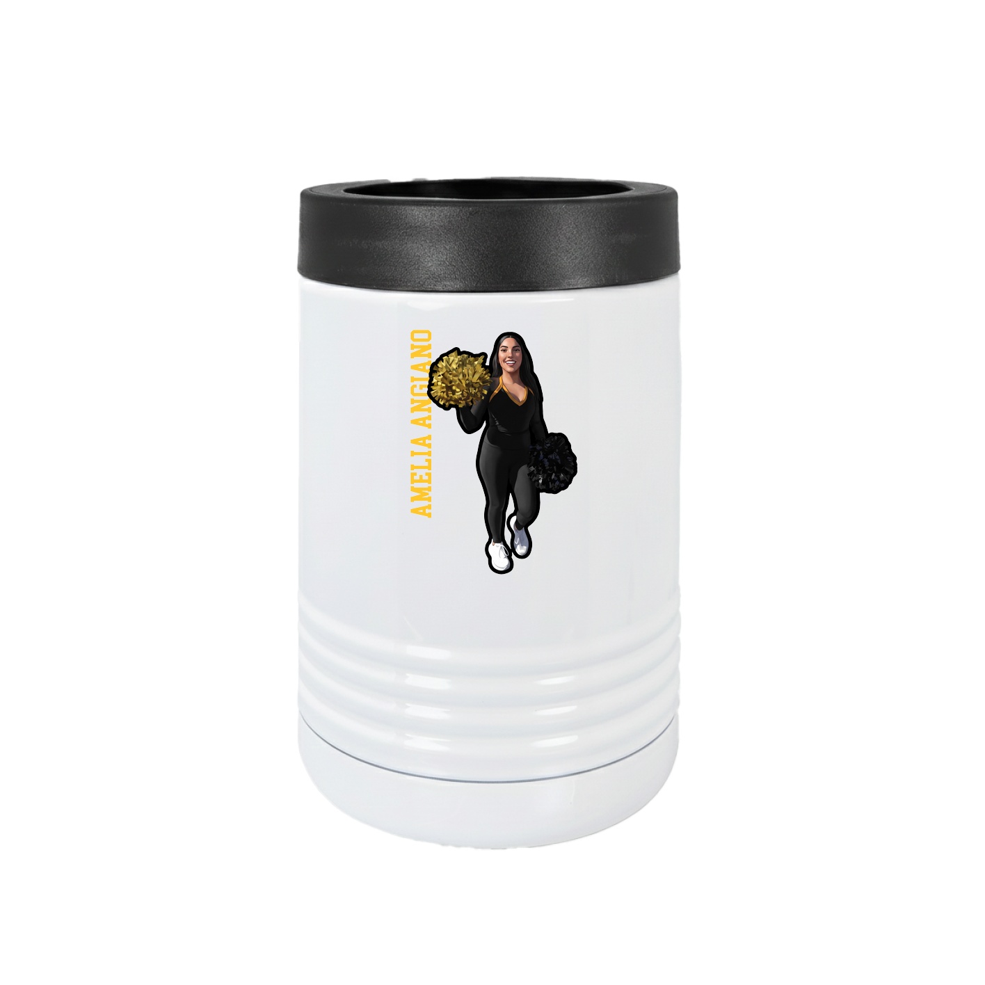 Beverage Holder — Name Vertical in White