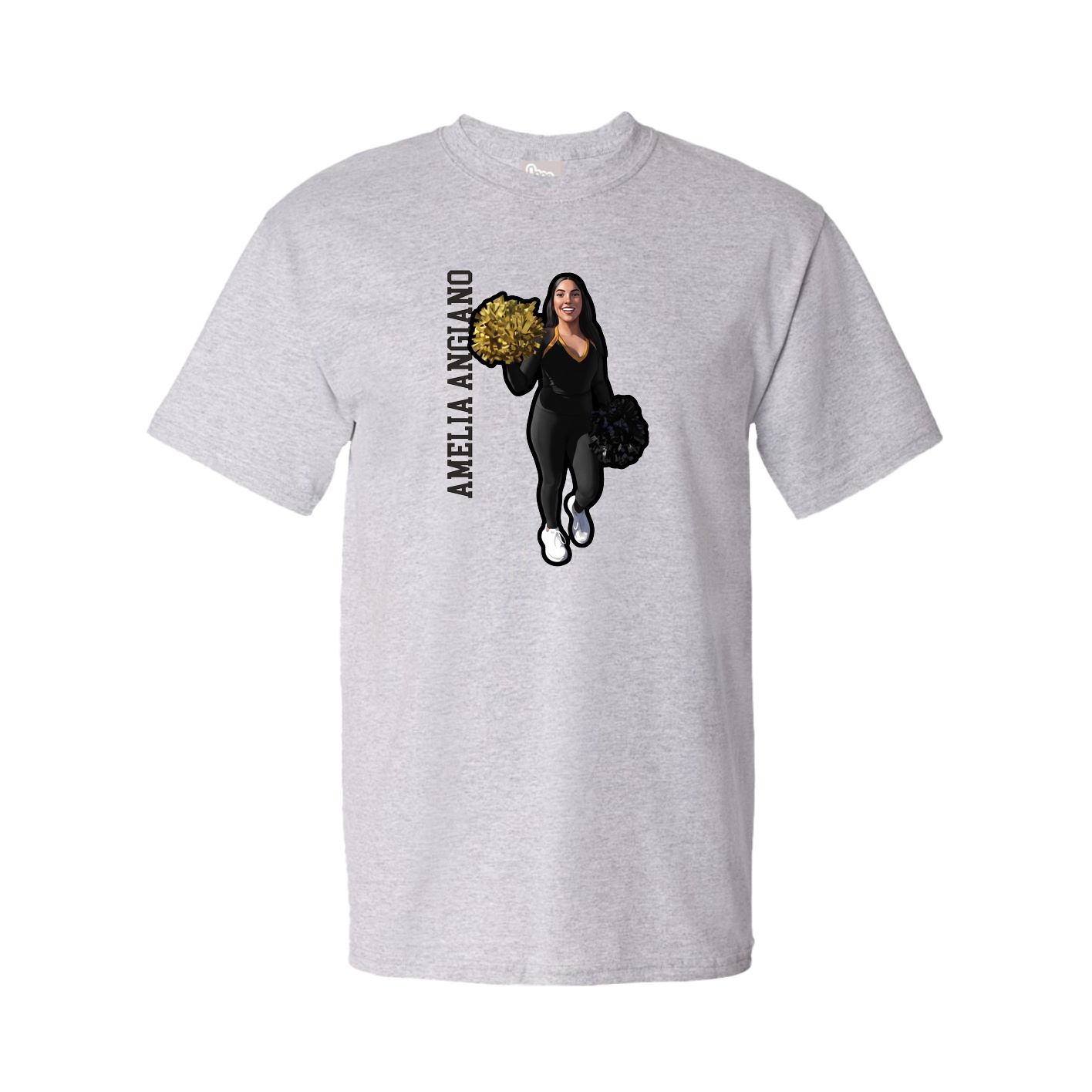 Youth Tee — Name Vertical in Grey