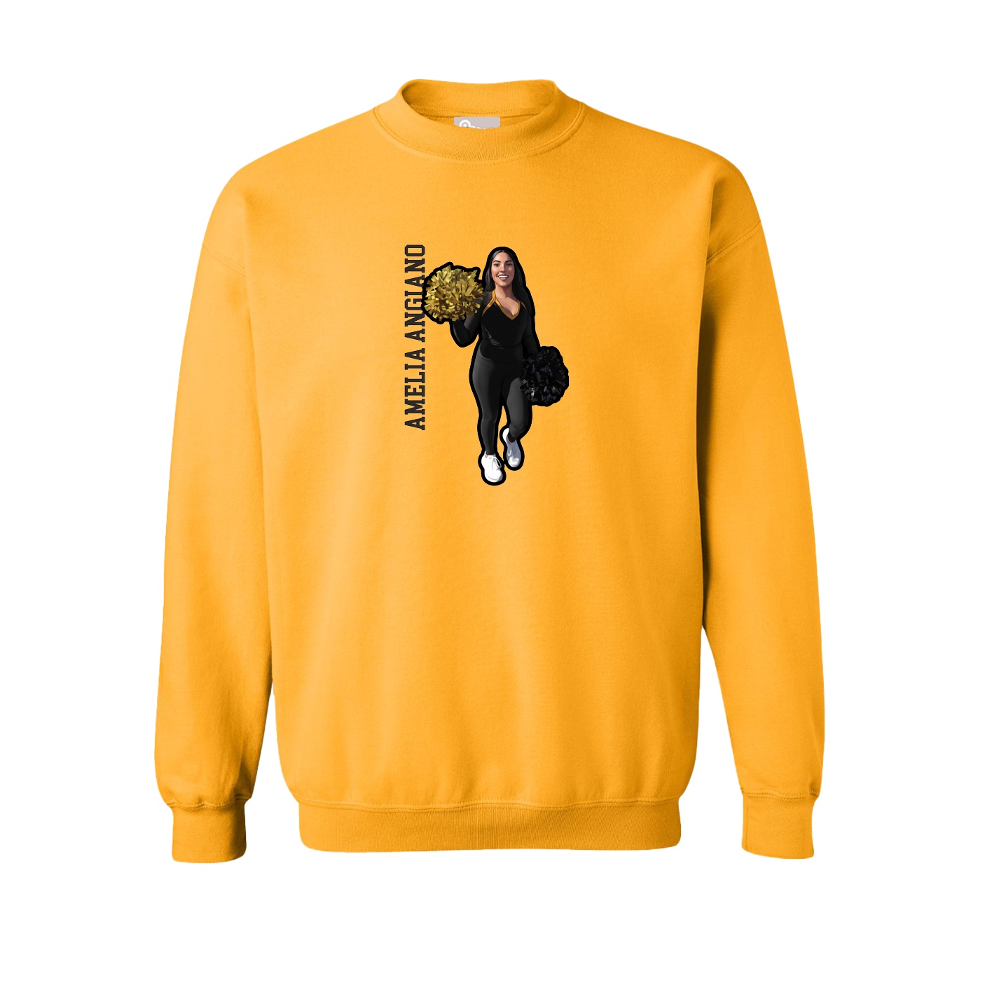 Fleece Crew — Name Vertical in Gold