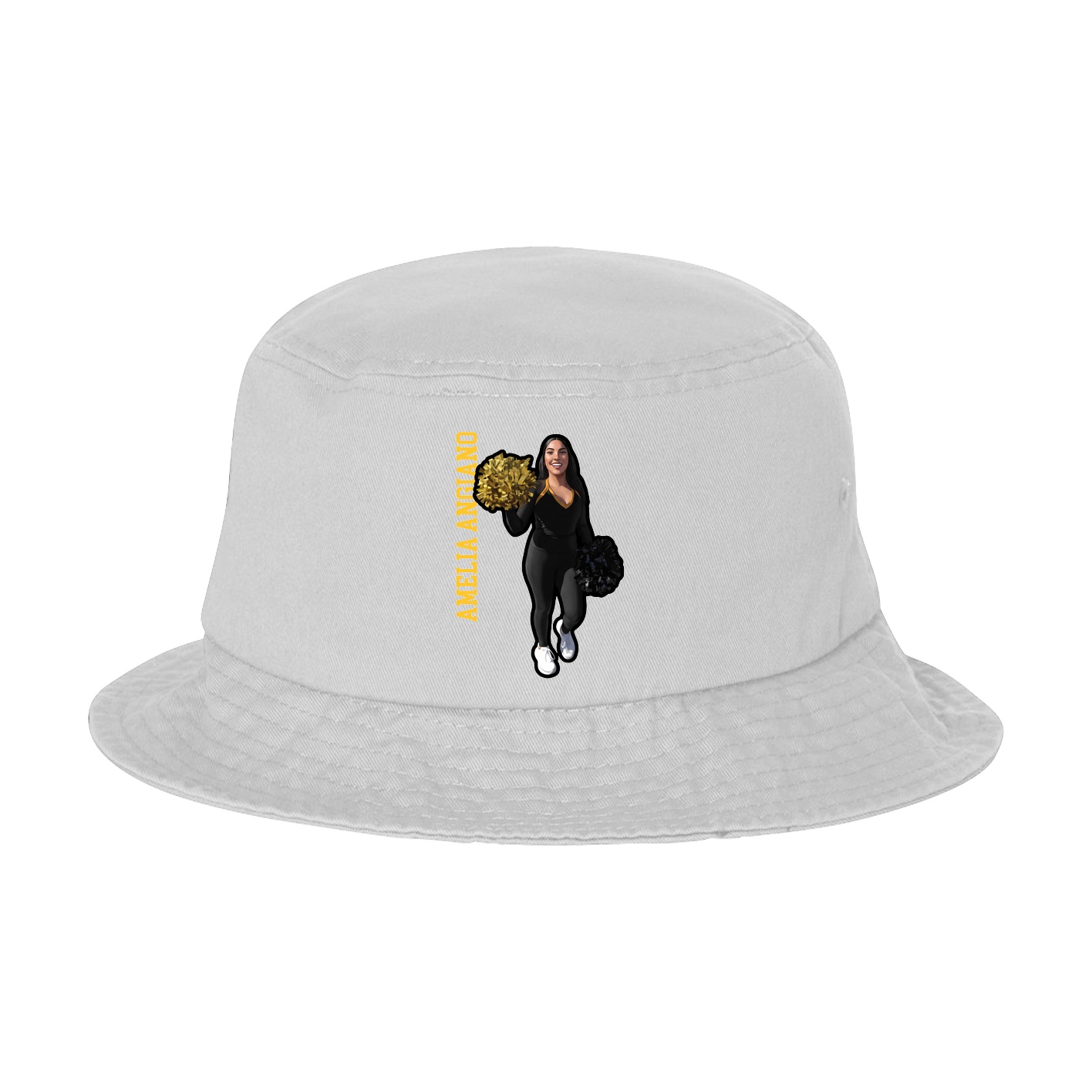 Bucket Cap — Name Vertical in White