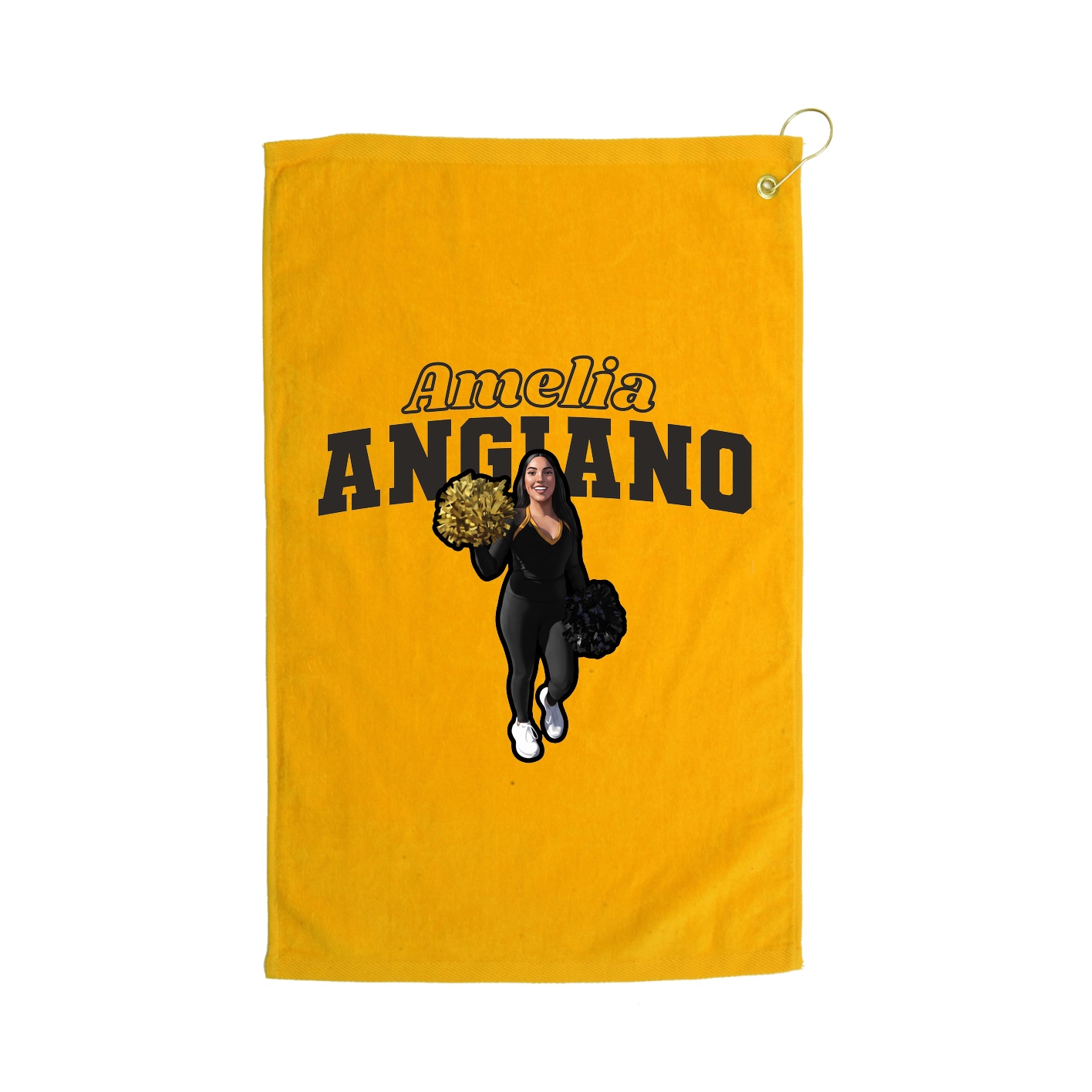 Golf Towel — Name Arch in Gold