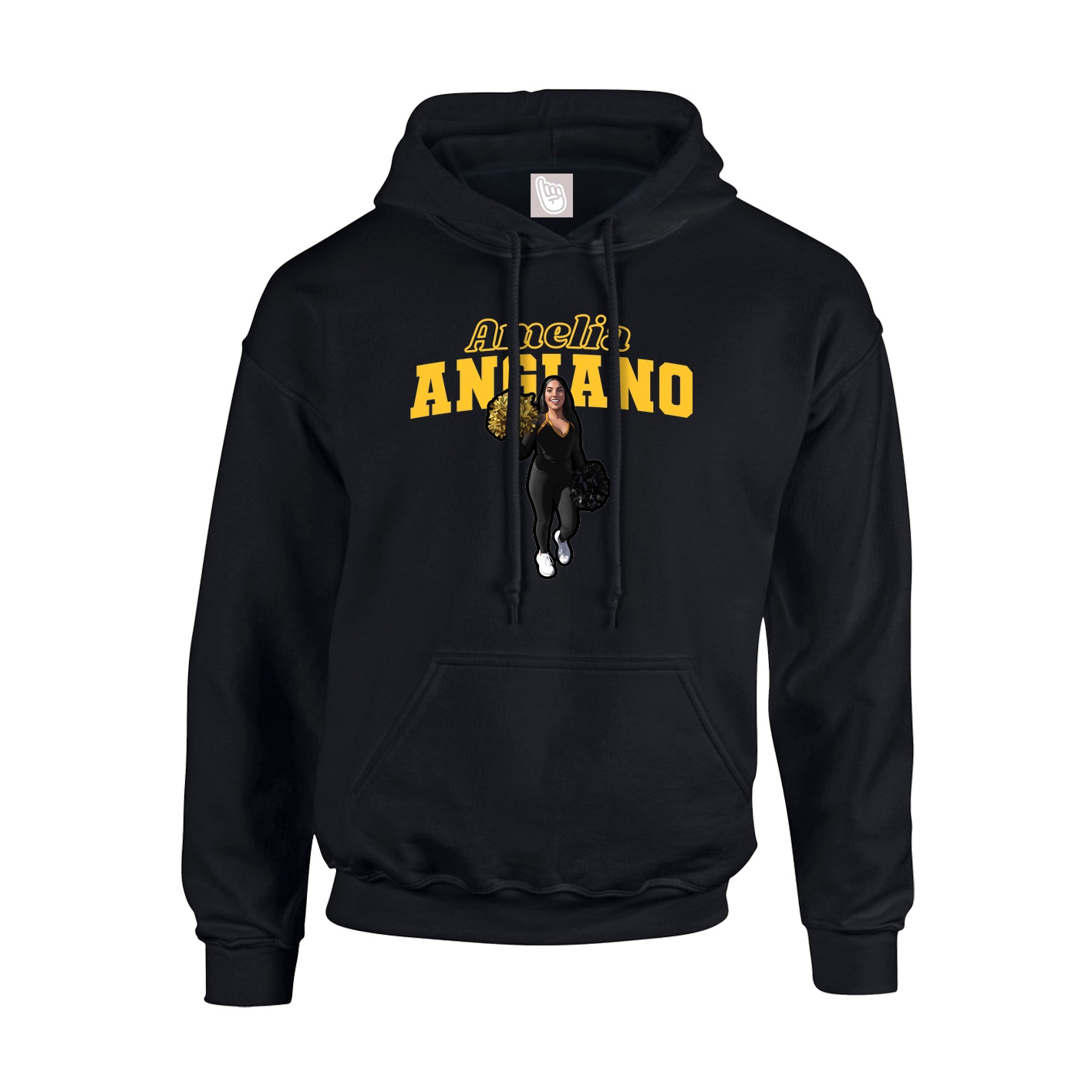 Youth Hoodie — Name Arch in Black
