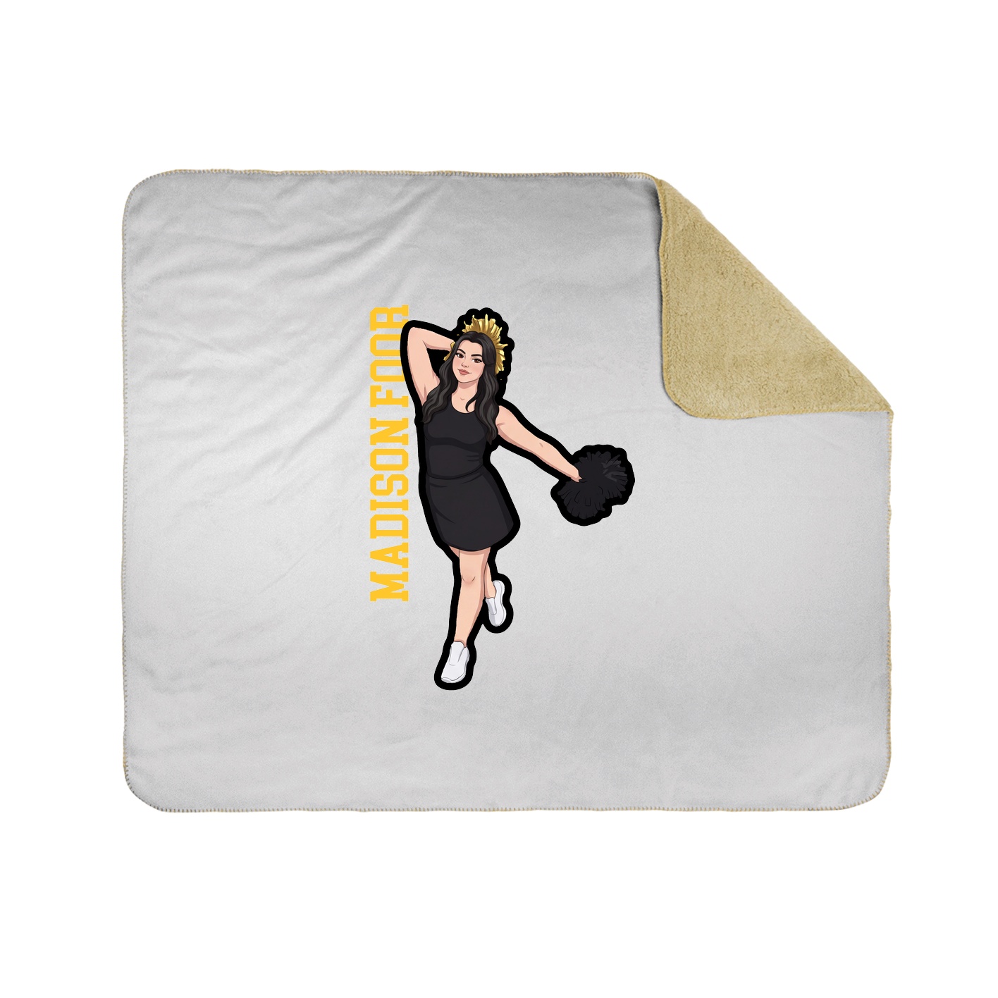 Throw Blanket — Name Vertical in White