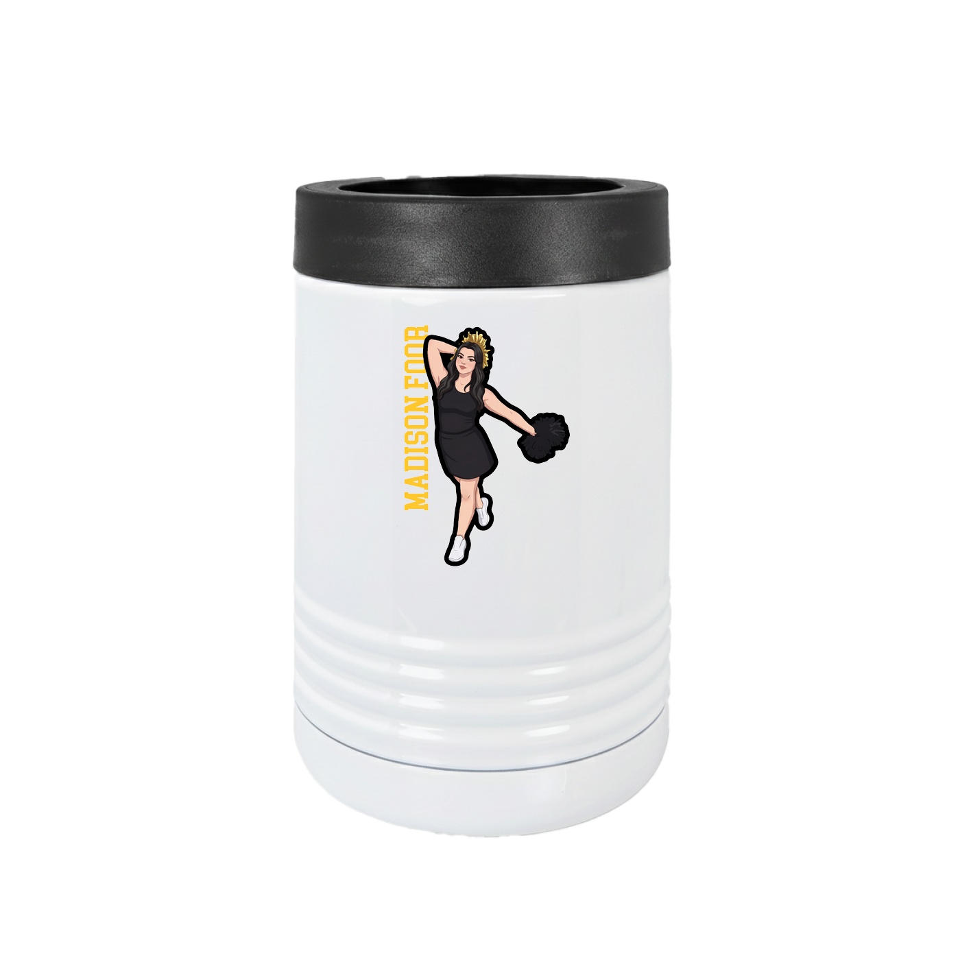 Beverage Holder — Name Vertical in White