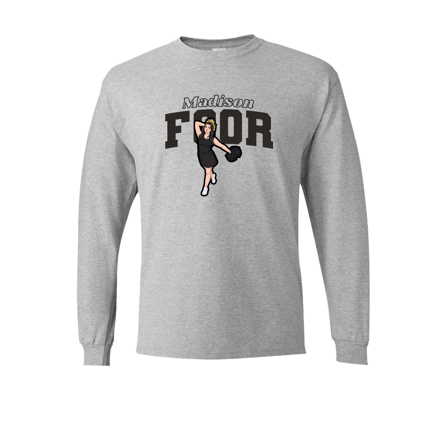 Long Sleeve Tee — Name Arch in Grey