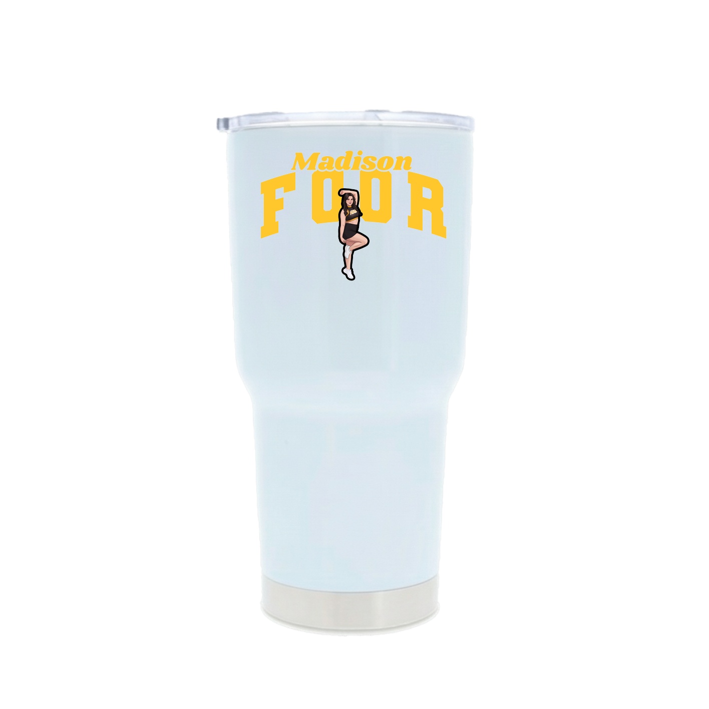 30oz Stainless Steel Tumbler — Signature Arch in White