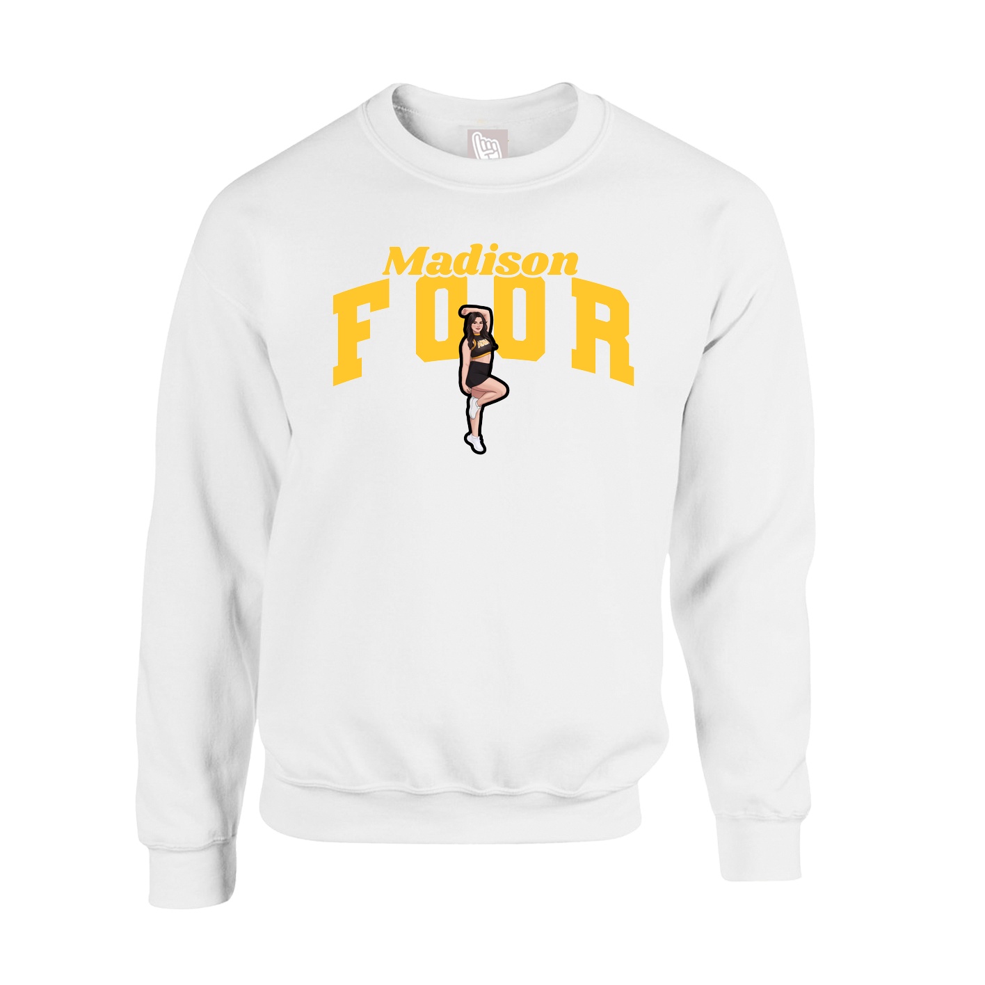 Fleece Crew — Signature Arch in White