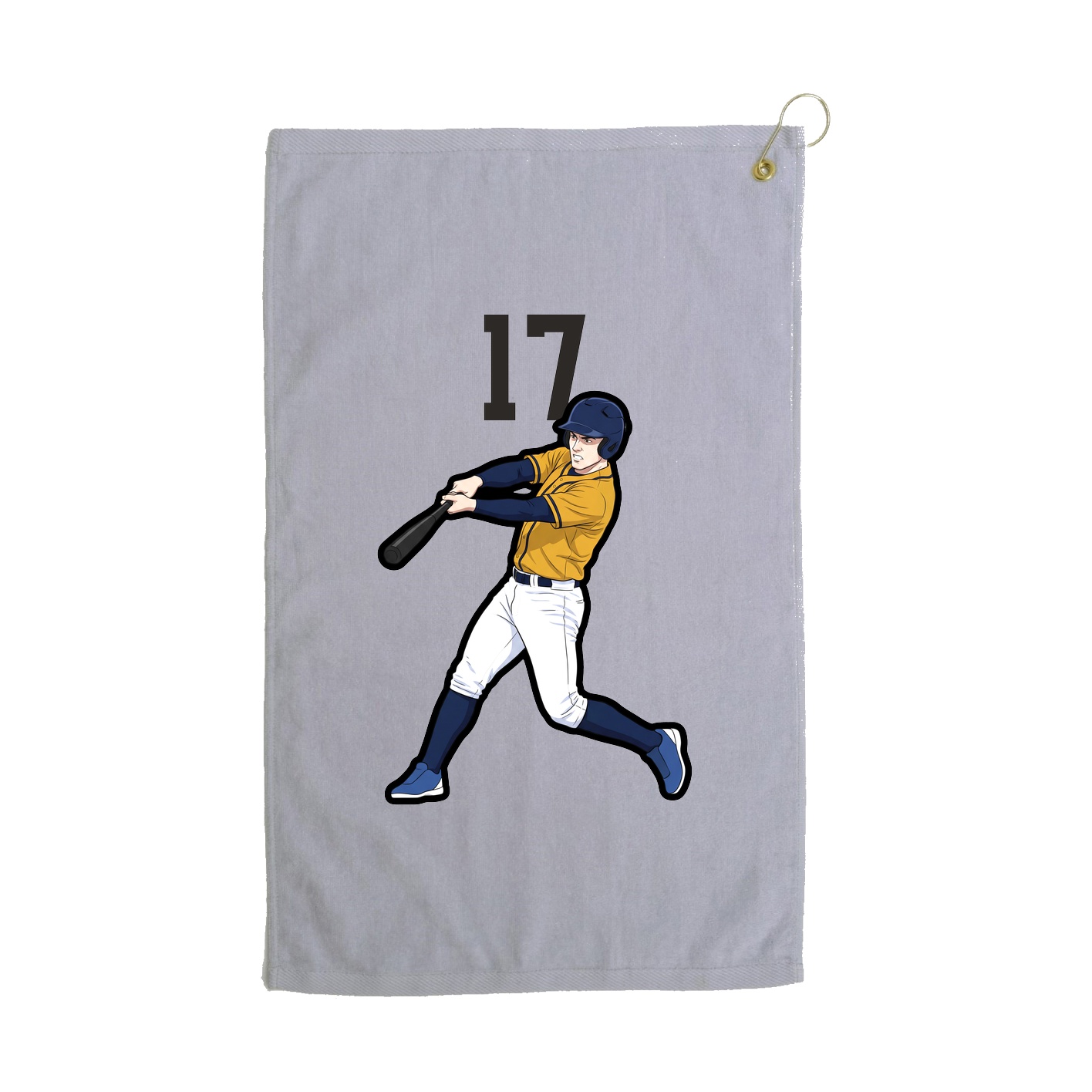Golf Towel — Number Top in Grey