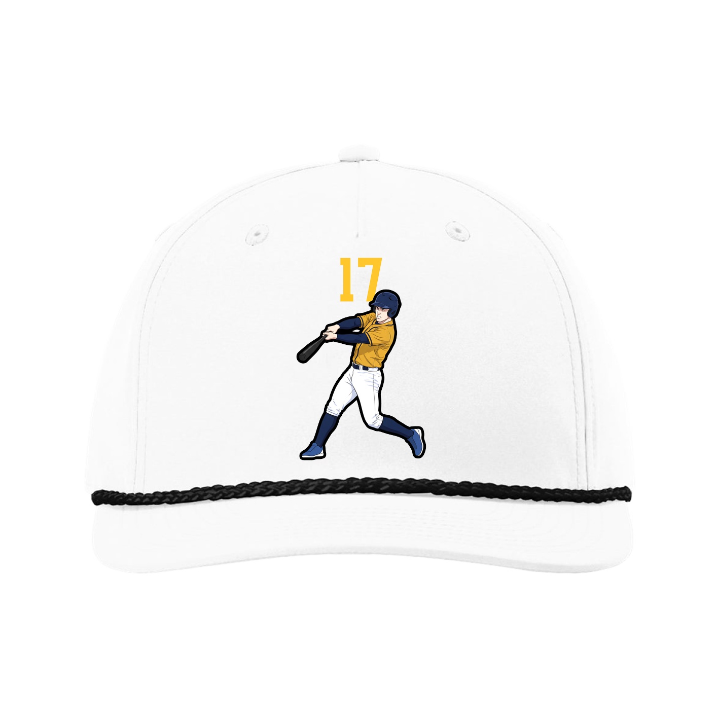 Five-Panel Classic Rope Cap — Number Top in White