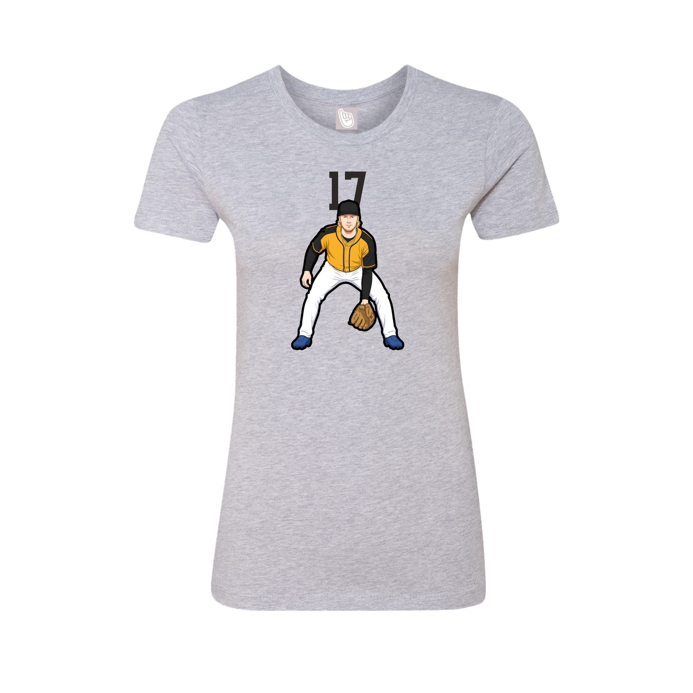 Fitted Women's Tee — Number Top in Grey