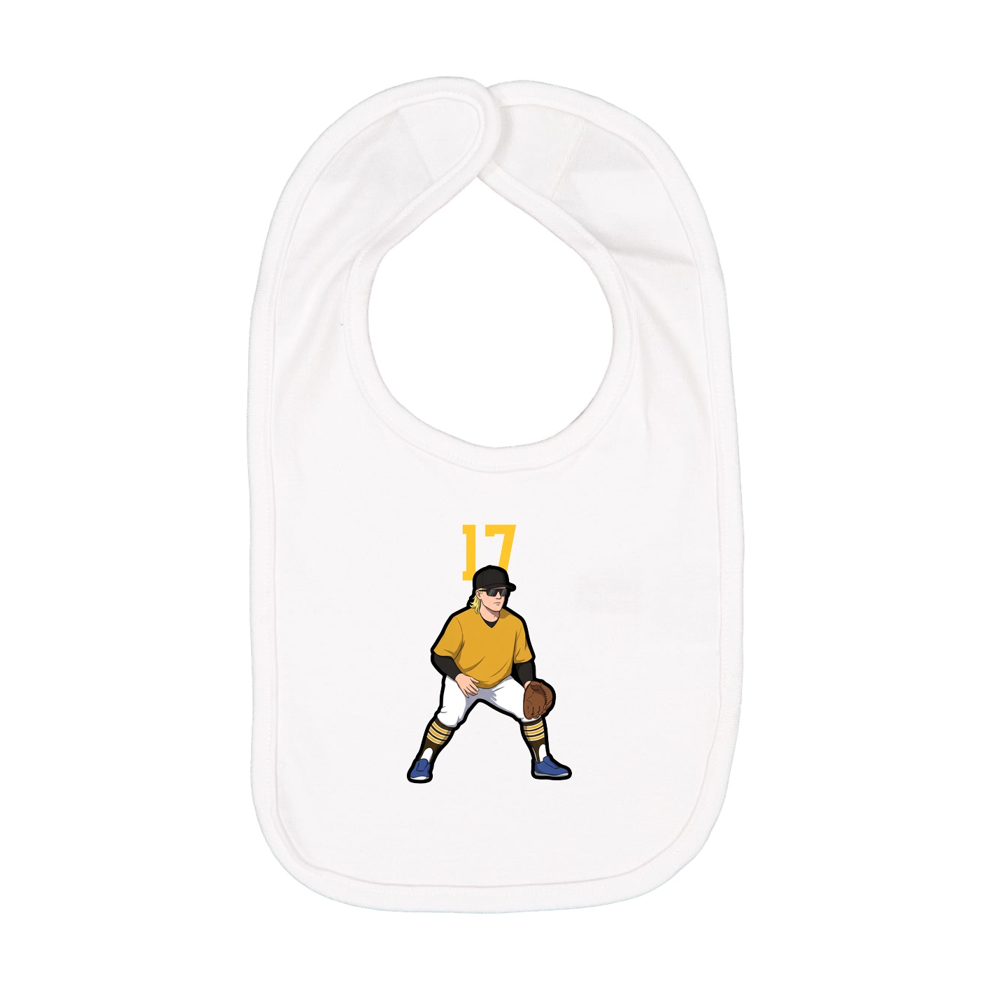 Infant Bib — Number Top in White