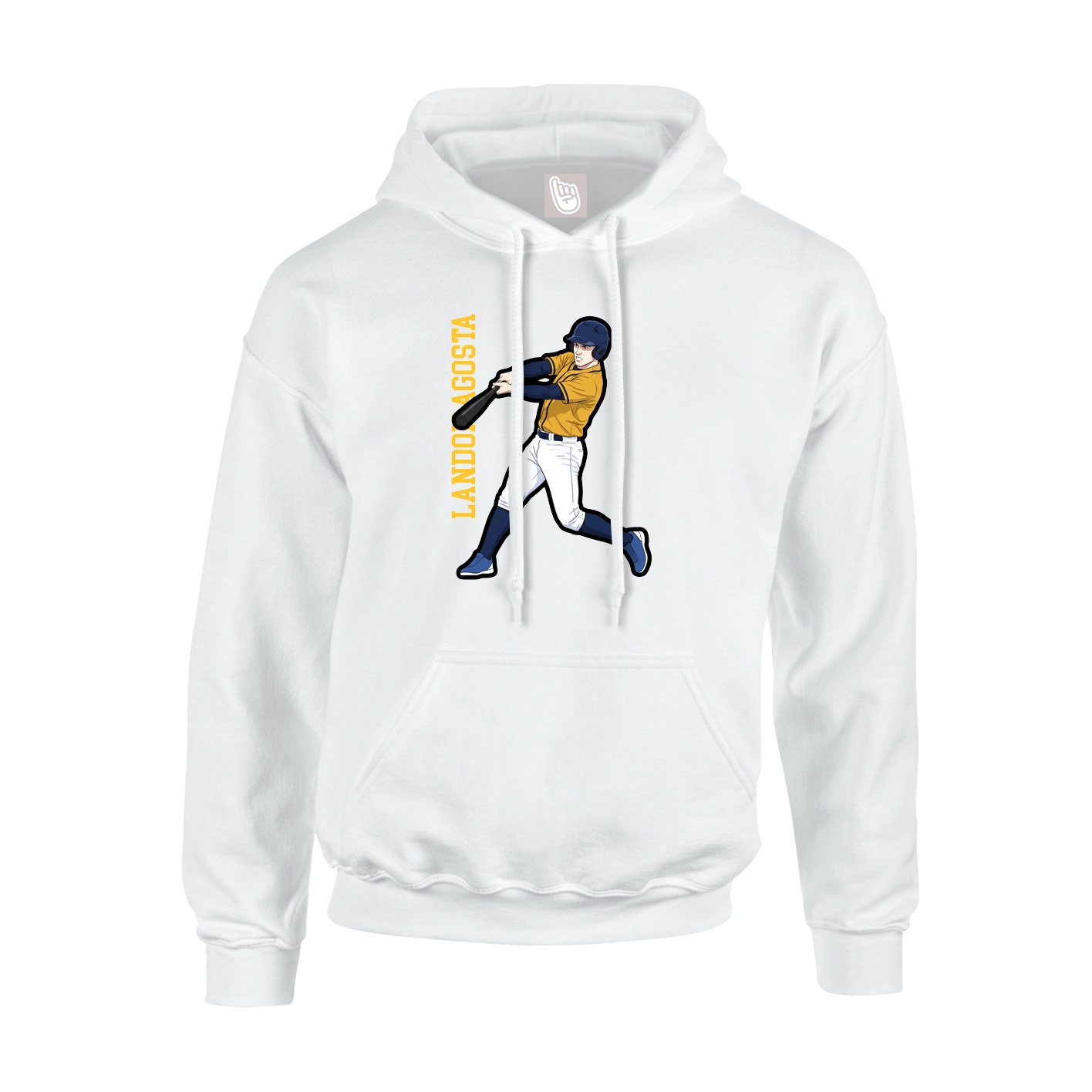 Youth Hoodie — Name Vertical in White