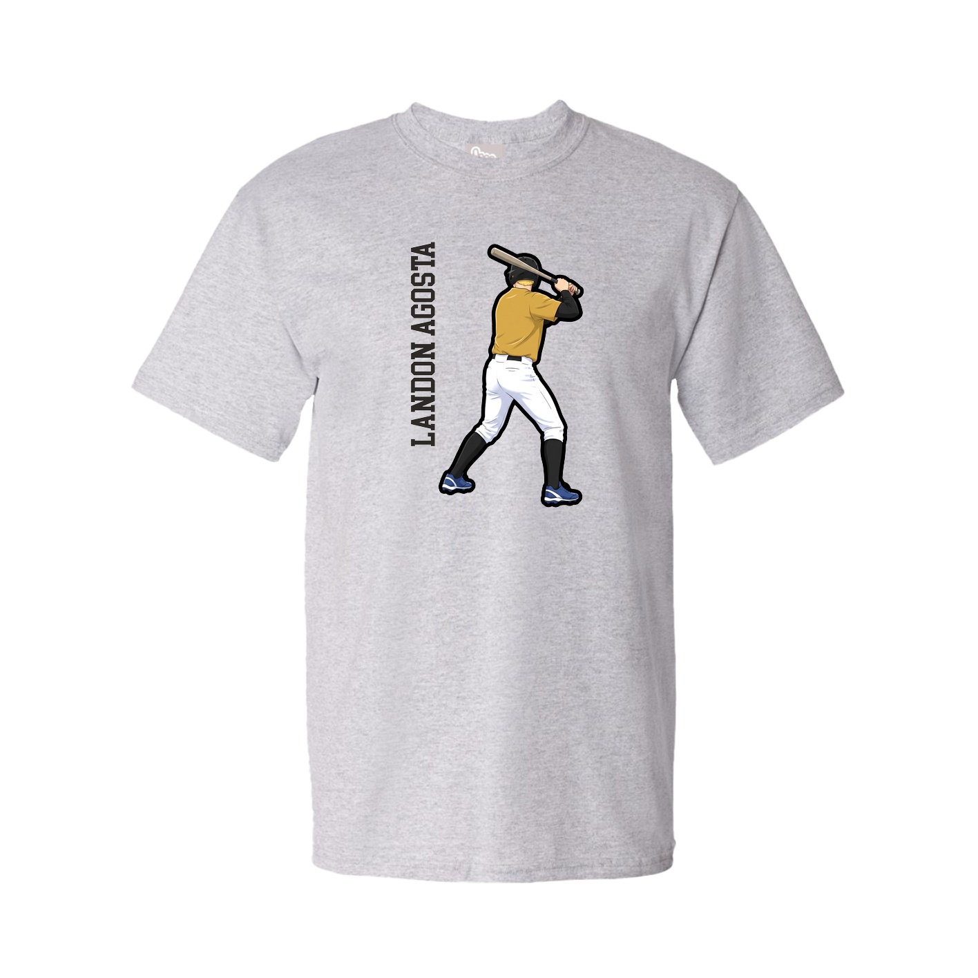 Youth Tee — Name Vertical in Grey