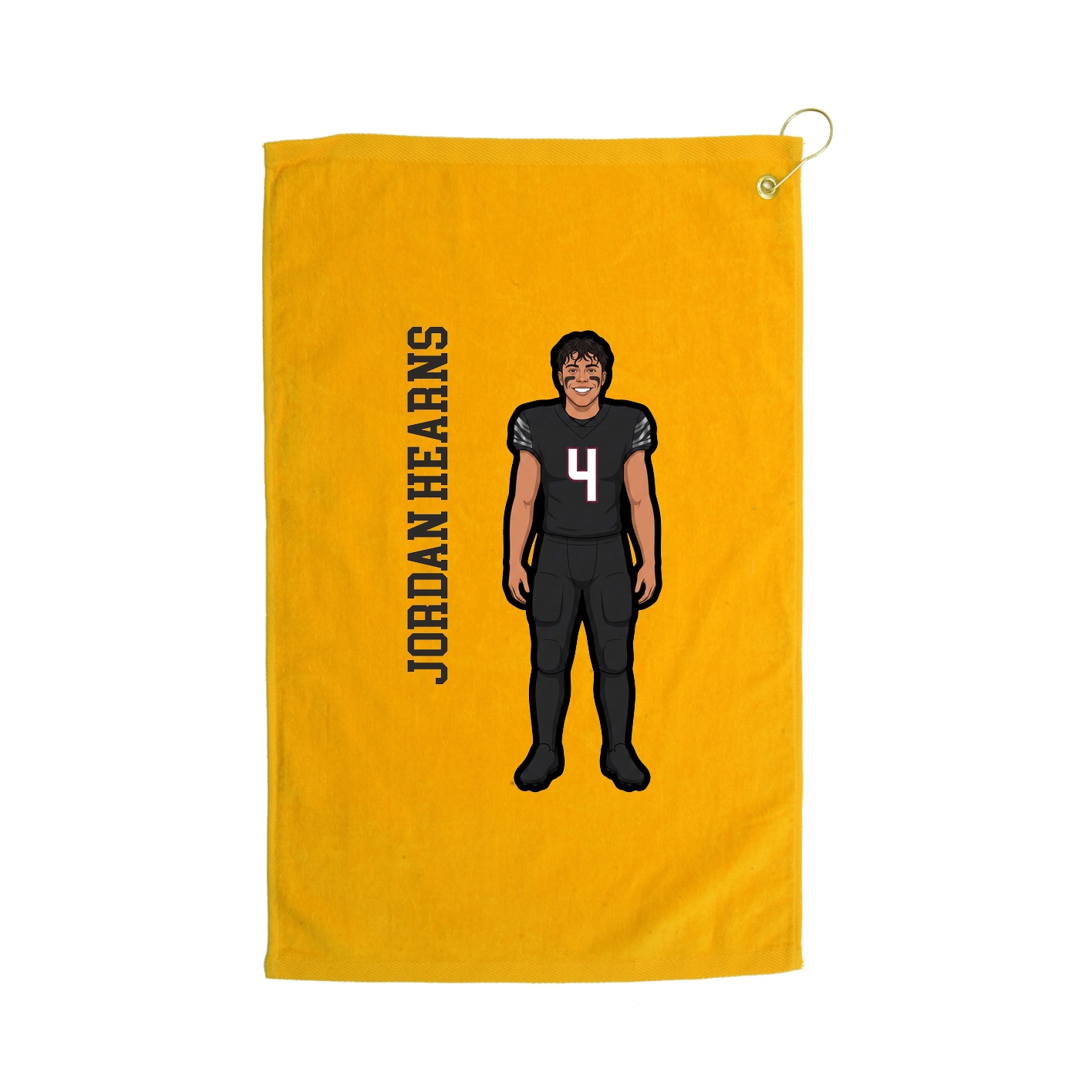 Golf Towel — Name Vertical in Gold