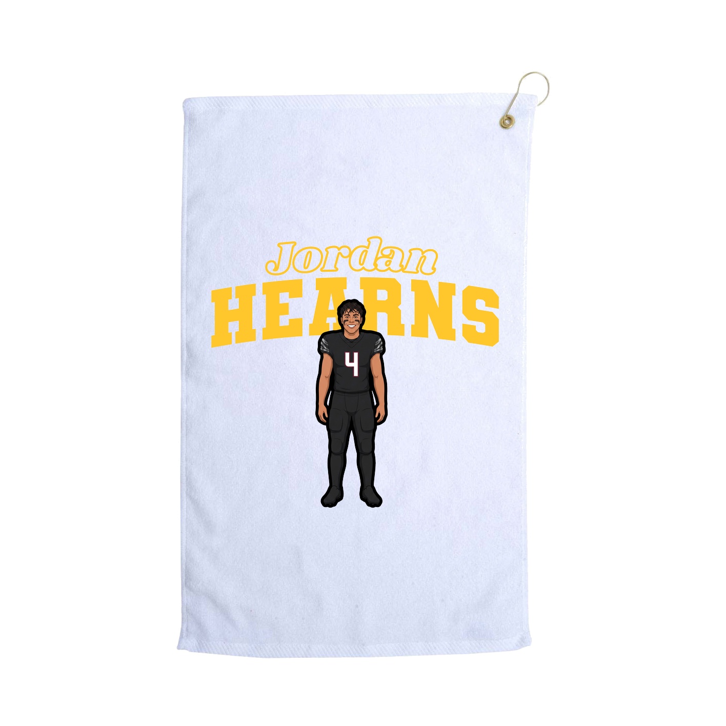 Golf Towel — Name Arch in White