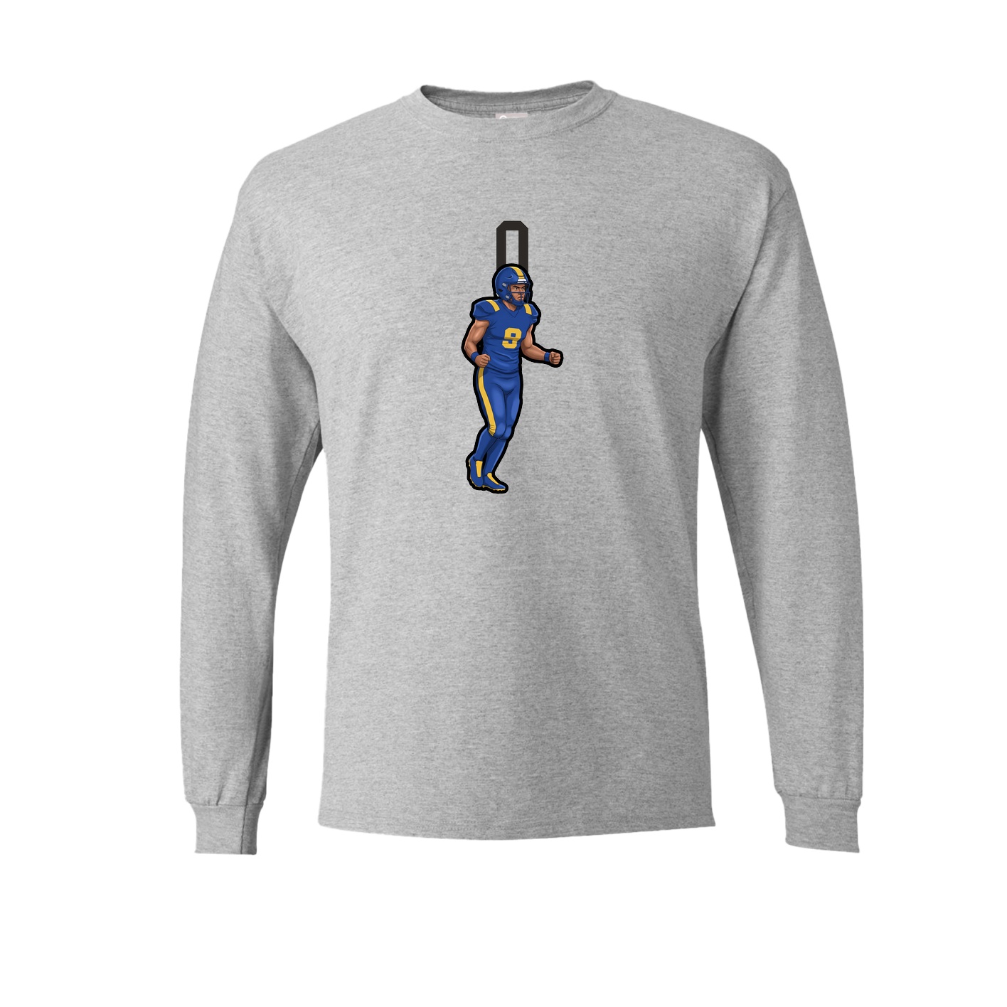 Long Sleeve Tee — Number Top in Grey