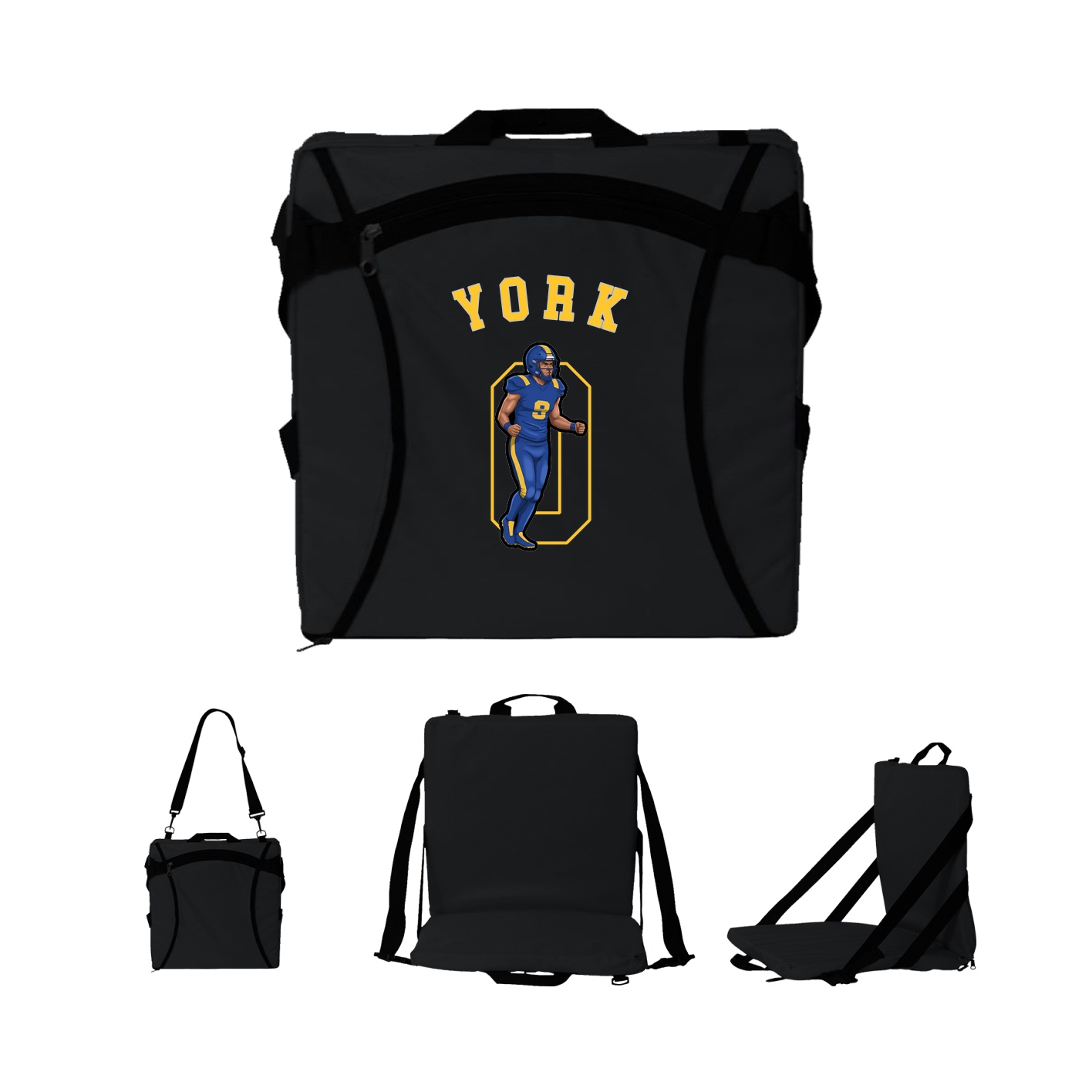 Folding Stadium Seat — Shirsey Arch in Black