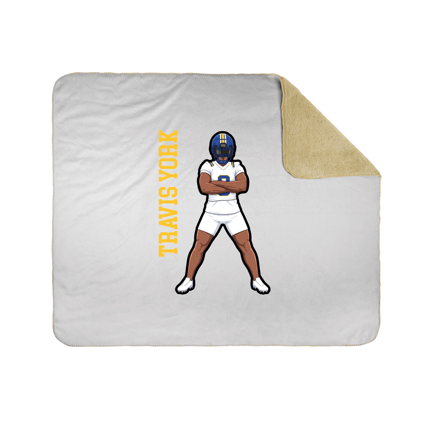 Throw Blanket — Name Vertical in White
