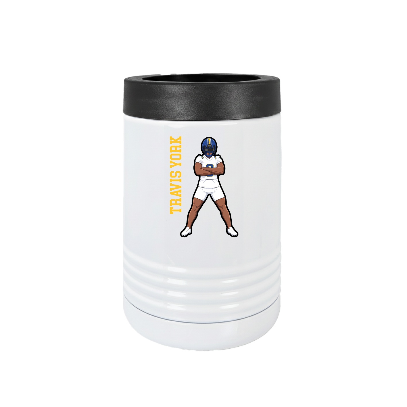 Beverage Holder — Name Vertical in White
