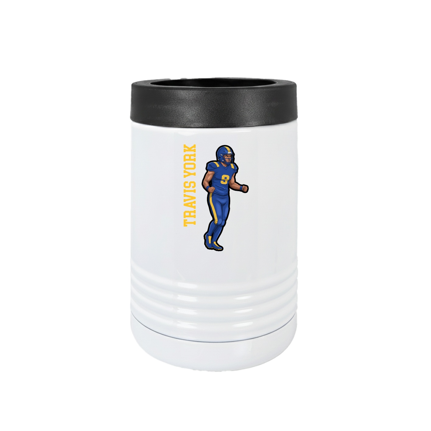 Beverage Holder — Name Vertical in White