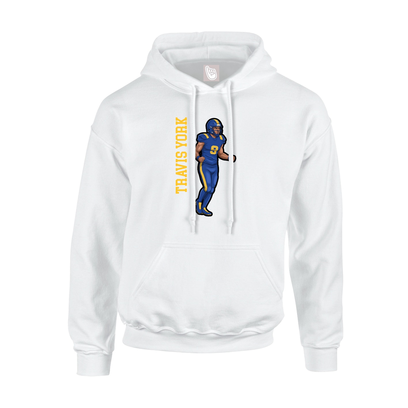 Hoodie — Name Vertical in White