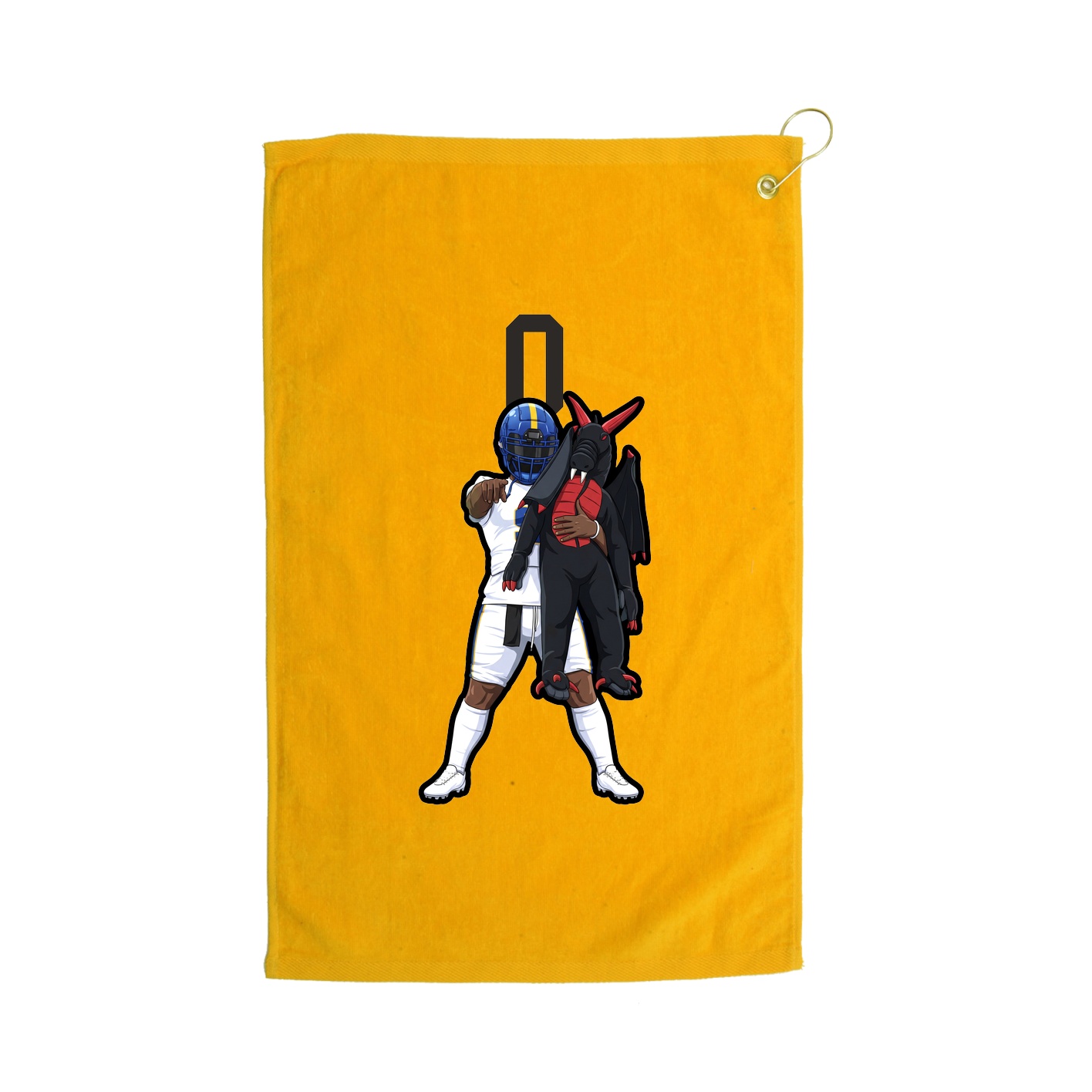 Golf Towel — Number Top in Gold