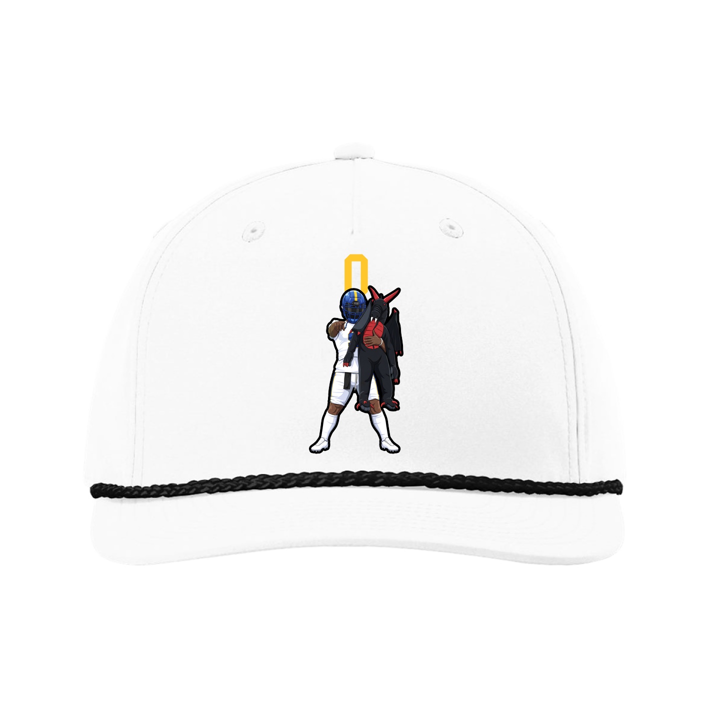 Five-Panel Classic Rope Cap — Number Top in White