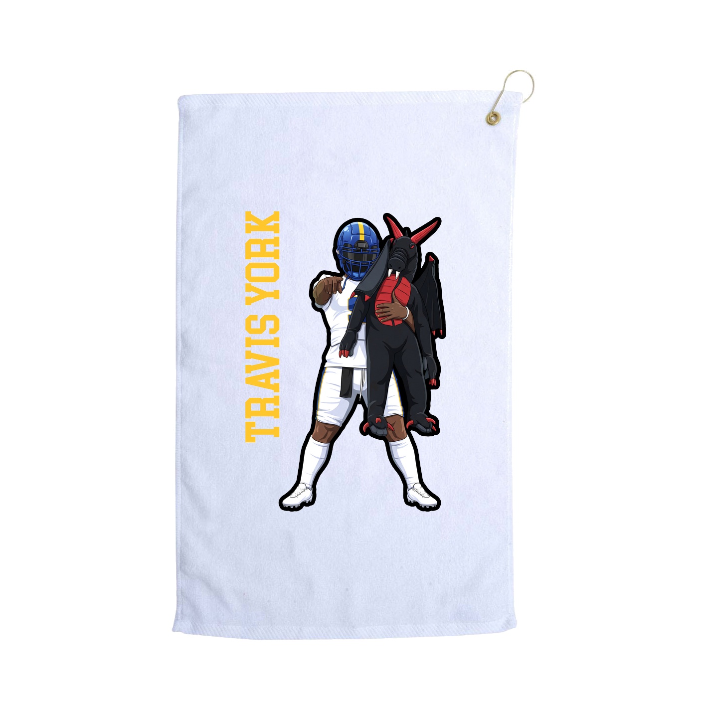 Golf Towel — Name Vertical in White