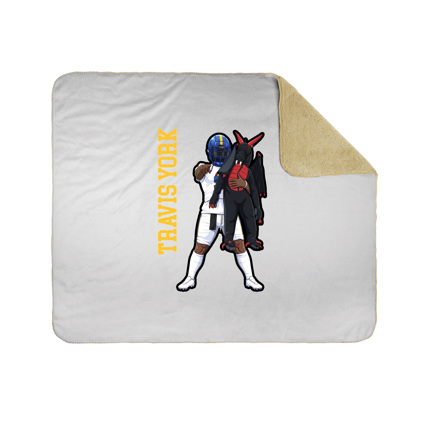 Throw Blanket — Name Vertical in White