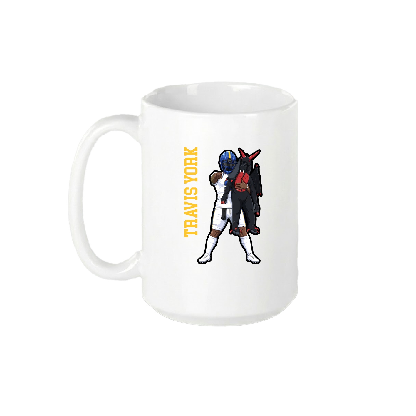 15oz Coffee Mug — Name Vertical in White