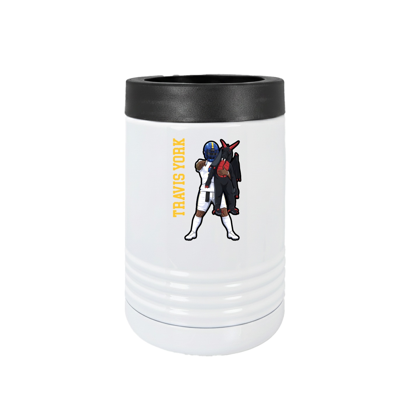 Beverage Holder — Name Vertical in White