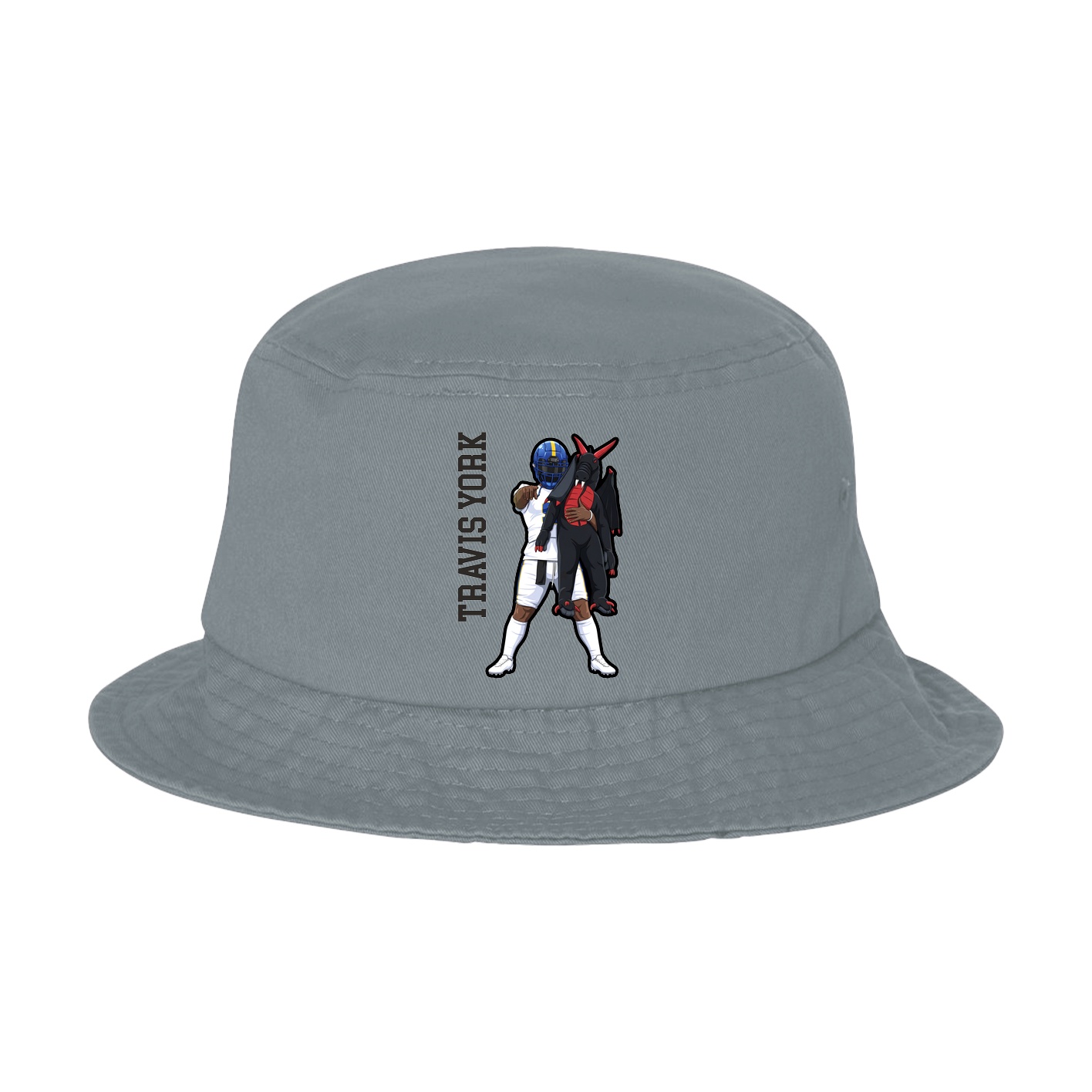 Bucket Cap — Name Vertical in Grey
