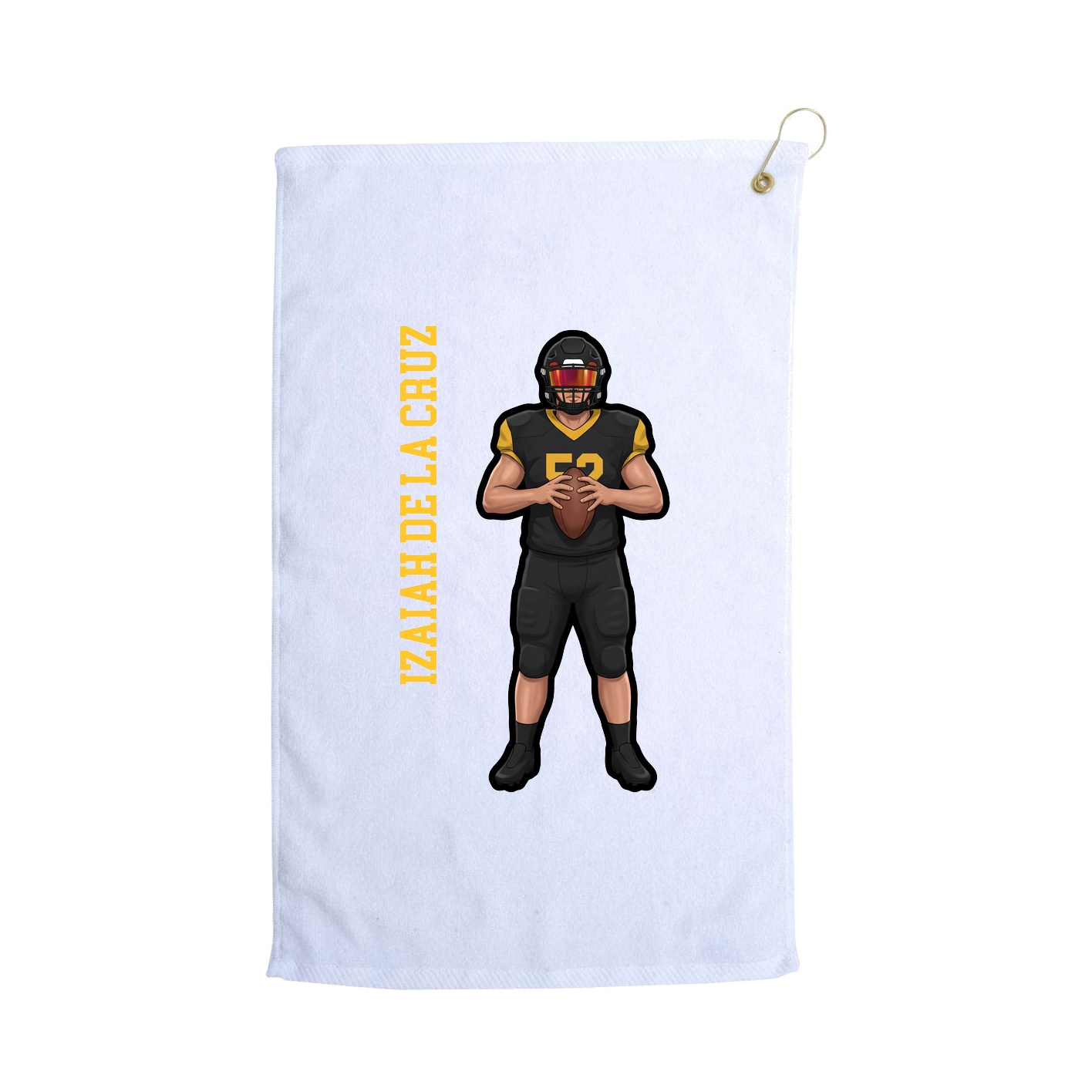 Golf Towel — Name Vertical in White