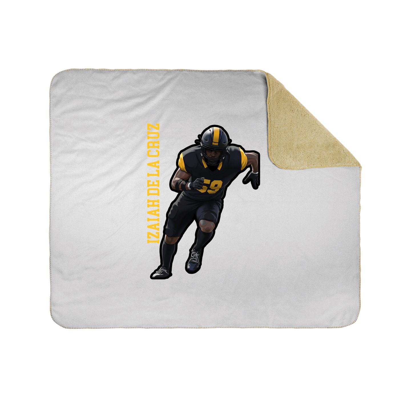 Throw Blanket — Name Vertical in White